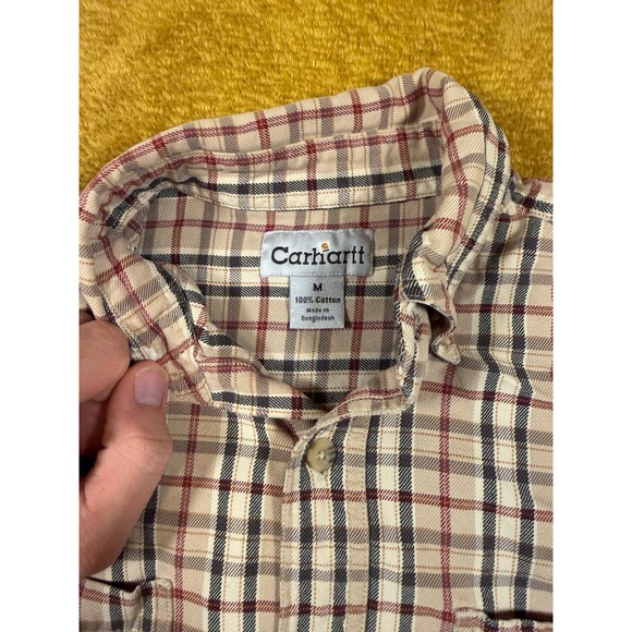 Carhartt Men's Plaid Button Up Shirt Size M 100 Cotton Long Sleeve Casual Top - Picture 7 of 12